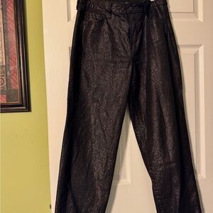 Old Navy Women’s Black  and Metallic Wide Leg Jeans